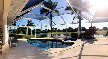 Pool looking across to the golf course