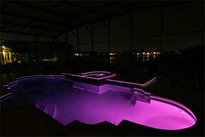 Pool at night Pink