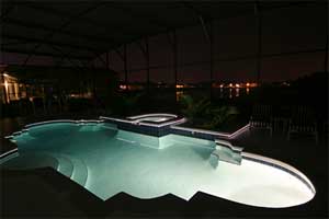 Pool at night White