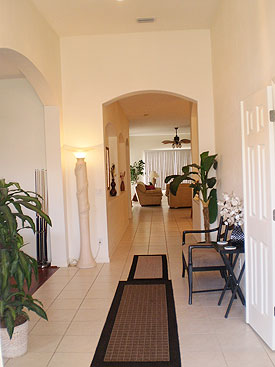 The view as you walk through this airy, grand hallway.