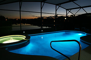 Pool and Spa at Night 