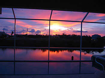 View of the Sunset from the Pool