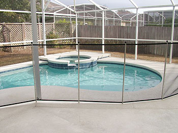 pool with security fence up