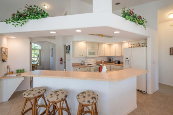 Kitchen area - the hub of the open-plan layout at Charlottes Villa